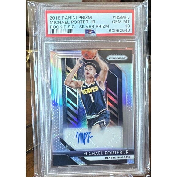 Other - 2018 Panini Prizm Rookie Signature Silver Prizm Michael Porter Jr. PSA 10